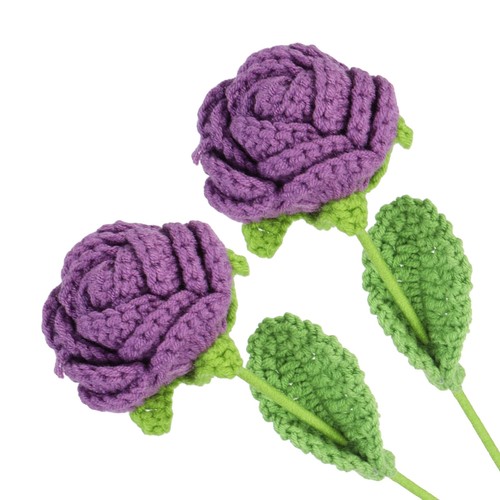 2pcs crochet flowers pink - 2pcs,